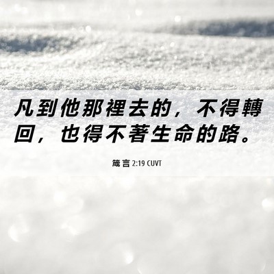 Picture 06 - 箴 言 2:19 CUVT - 凡 到 他 那 裡 去 的 ， 不 得 轉 回 - Bible Verse Picture