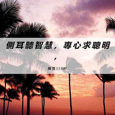 Picture 06 - 箴 言 2:2 CUVT - 側 耳 聽 智 慧 ， 專 心 求 聰 明 - Bible Verse Picture