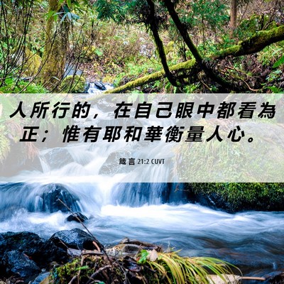 Picture 06 - 箴 言 21:2 CUVT - 人 所 行 的 ， 在 自 己 眼 中 都 看 - Bible Verse Picture