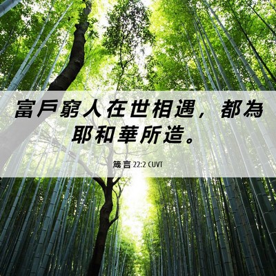 Picture 06 - 箴 言 22:2 CUVT - 富 戶 窮 人 在 世 相 遇 ， 都 為 耶 - Bible Verse Picture