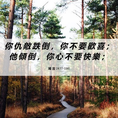 Picture 06 - 箴 言 24:17 CUVT - 你 仇 敵 跌 倒 ， 你 不 要 歡 喜 ； - Bible Verse Picture