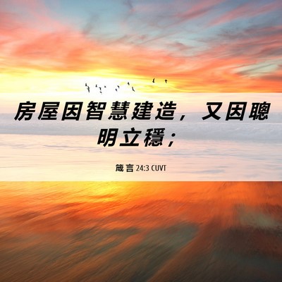 Picture 06 - 箴 言 24:3 CUVT - 房 屋 因 智 慧 建 造 ， 又 因 聰 明 - Bible Verse Picture