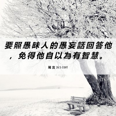 Picture 06 - 箴 言 26:5 CUVT - 要 照 愚 昧 人 的 愚 妄 話 回 答 他 - Bible Verse Picture