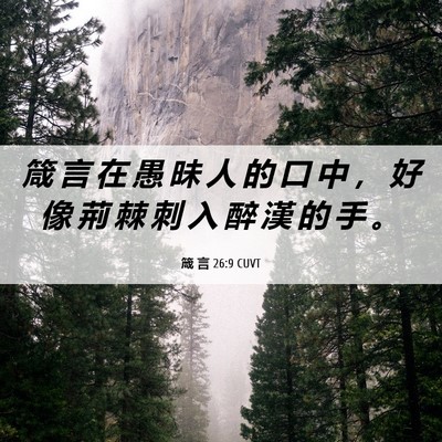 Picture 06 - 箴 言 26:9 CUVT - 箴 言 在 愚 昧 人 的 口 中 ， 好 像 - Bible Verse Picture