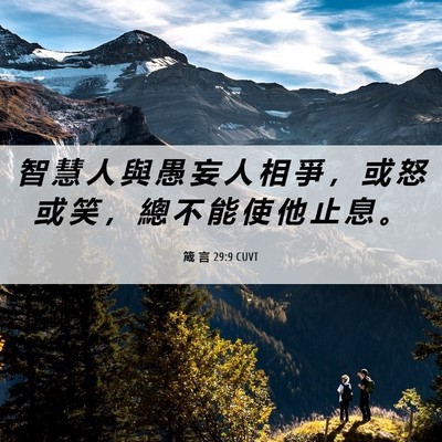 Picture 06 - 箴 言 29:9 CUVT - 智 慧 人 與 愚 妄 人 相 爭 ， 或 怒 - Bible Verse Picture