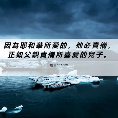 Picture 06 - 箴 言 3:12 CUVT - 因 為 耶 和 華 所 愛 的 ， 他 必 責 - Bible Verse Picture
