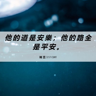Picture 06 - 箴 言 3:17 CUVT - 他 的 道 是 安 樂 ； 他 的 路 全 是 - Bible Verse Picture