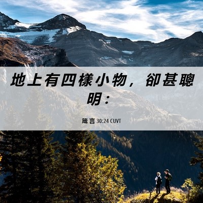Picture 06 - 箴 言 30:24 CUVT - 地 上 有 四 樣 小 物 ， 卻 甚 聰 明 - Bible Verse Picture