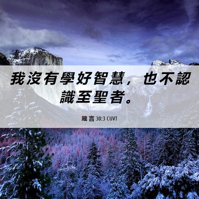 Picture 06 - 箴 言 30:3 CUVT - 我 沒 有 學 好 智 慧 ， 也 不 認 識 - Bible Verse Picture