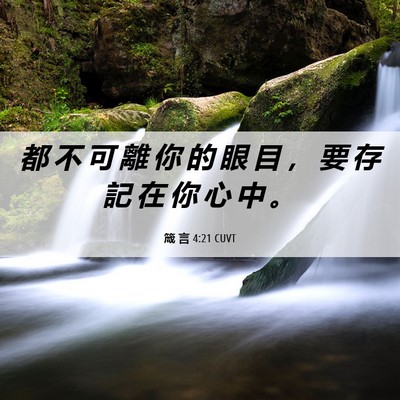 Picture 06 - 箴 言 4:21 CUVT - 都 不 可 離 你 的 眼 目 ， 要 存 記 - Bible Verse Picture