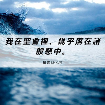 Picture 06 - 箴 言 5:14 CUVT - 我 在 聖 會 裡 ， 幾 乎 落 在 諸 般 - Bible Verse Picture