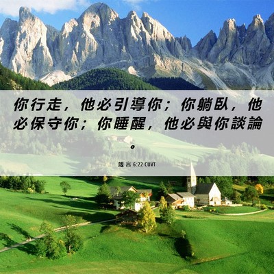Picture 06 - 箴 言 6:22 CUVT - 你 行 走 ， 他 必 引 導 你 ； 你 躺 - Bible Verse Picture