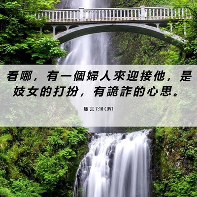 Picture 06 - 箴 言 7:10 CUVT - 看 哪 ， 有 一 個 婦 人 來 迎 接 他 - Bible Verse Picture