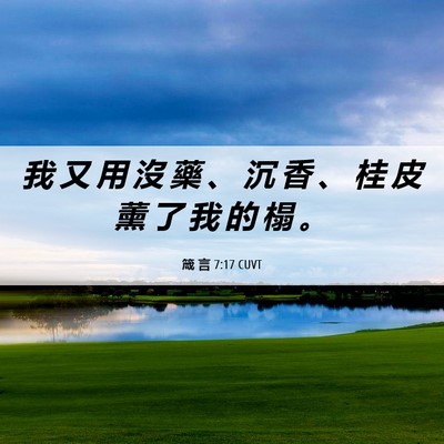Picture 06 - 箴 言 7:17 CUVT - 我 又 用 沒 藥 、 沉 香 、 桂 皮 薰 - Bible Verse Picture