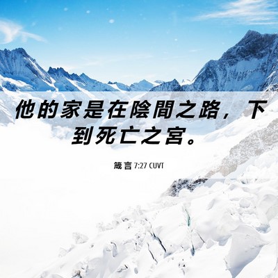 Picture 06 - 箴 言 7:27 CUVT - 他 的 家 是 在 陰 間 之 路 ， 下 到 - Bible Verse Picture