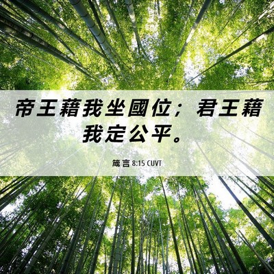 Picture 06 - 箴 言 8:15 CUVT - 帝 王 藉 我 坐 國 位 ； 君 王 藉 我 - Bible Verse Picture