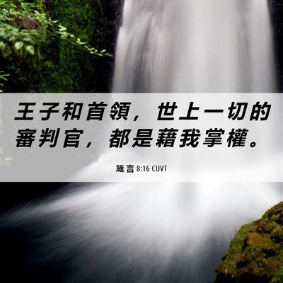 Picture 06 - 箴 言 8:16 CUVT - 王 子 和 首 領 ， 世 上 一 切 的 審 - Bible Verse Picture
