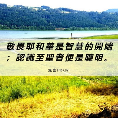 Picture 06 - 箴 言 9:10 CUVT - 敬 畏 耶 和 華 是 智 慧 的 開 端 ； - Bible Verse Picture
