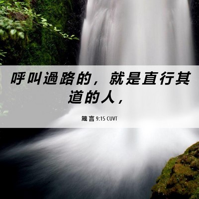 Picture 06 - 箴 言 9:15 CUVT - 呼 叫 過 路 的 ， 就 是 直 行 其 道 - Bible Verse Picture