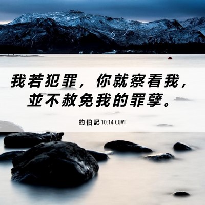 Picture 06 - 約 伯 記 10:14 CUVT - 我 若 犯 罪 ， 你 就 察 看 我 ， 並 - Bible Verse Picture