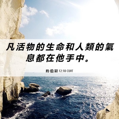 Picture 06 - 約 伯 記 12:10 CUVT - 凡 活 物 的 生 命 和 人 類 的 氣 息 - Bible Verse Picture