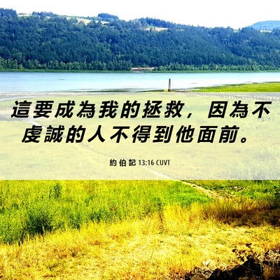 Picture 06 - 約 伯 記 13:16 CUVT - 這 要 成 為 我 的 拯 救 ， 因 為 不 - Bible Verse Picture