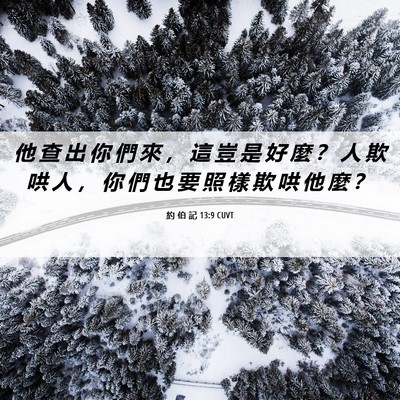 Picture 06 - 約 伯 記 13:9 CUVT - 他 查 出 你 們 來 ， 這 豈 是 好 麼 - Bible Verse Picture