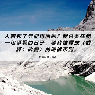Picture 06 - 約 伯 記 14:14 CUVT - 人 若 死 了 豈 能 再 活 呢 ？ 我 只 - Bible Verse Picture