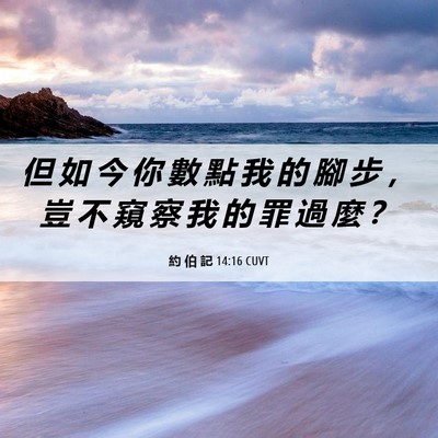 Picture 06 - 約 伯 記 14:16 CUVT - 但 如 今 你 數 點 我 的 腳 步 ， 豈 - Bible Verse Picture