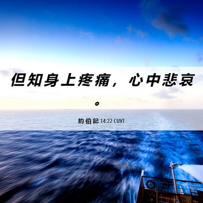 Picture 06 - 約 伯 記 14:22 CUVT - 但 知 身 上 疼 痛 ， 心 中 悲 哀 - Bible Verse Picture