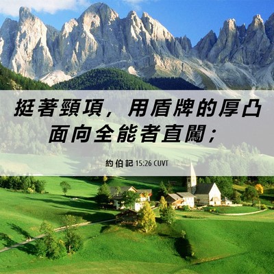 Picture 06 - 約 伯 記 15:26 CUVT - 挺 著 頸 項 ， 用 盾 牌 的 厚 凸 面 - Bible Verse Picture