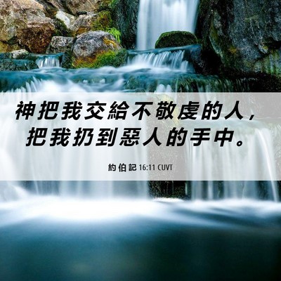 Picture 06 - 約 伯 記 16:11 CUVT - 神 把 我 交 給 不 敬 虔 的 人 ， 把 - Bible Verse Picture