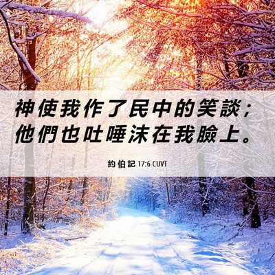Picture 06 - 約 伯 記 17:6 CUVT - 神 使 我 作 了 民 中 的 笑 談 ； 他 - Bible Verse Picture