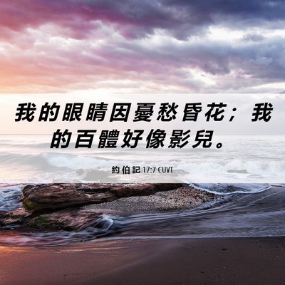 Picture 06 - 約 伯 記 17:7 CUVT - 我 的 眼 睛 因 憂 愁 昏 花 ； 我 的 - Bible Verse Picture