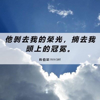 Picture 06 - 約 伯 記 19:9 CUVT - 他 剝 去 我 的 榮 光 ， 摘 去 我 頭 - Bible Verse Picture