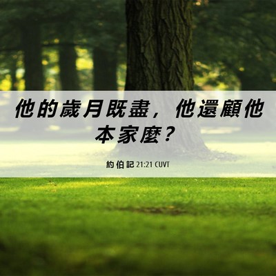 Picture 06 - 約 伯 記 21:21 CUVT - 他 的 歲 月 既 盡 ， 他 還 顧 他 本 - Bible Verse Picture