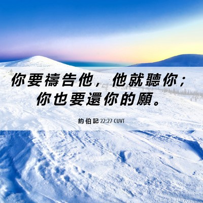 Picture 06 - 約 伯 記 22:27 CUVT - 你 要 禱 告 他 ， 他 就 聽 你 ； 你 - Bible Verse Picture