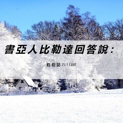 Picture 06 - 約 伯 記 25:1 CUVT - 書 亞 人 比 勒 達 回 答 說 - Bible Verse Picture