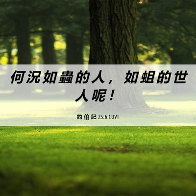 Picture 06 - 約 伯 記 25:6 CUVT - 何 況 如 蟲 的 人 ， 如 蛆 的 世 人 - Bible Verse Picture