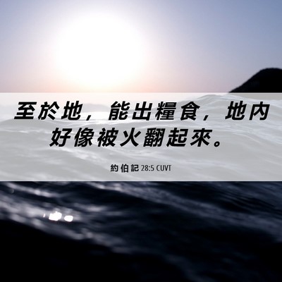 Picture 06 - 約 伯 記 28:5 CUVT - 至 於 地 ， 能 出 糧 食 ， 地 內 好 - Bible Verse Picture