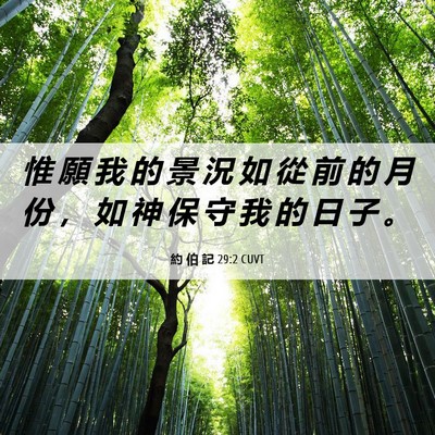 Picture 06 - 約 伯 記 29:2 CUVT - 惟 願 我 的 景 況 如 從 前 的 月 份 - Bible Verse Picture