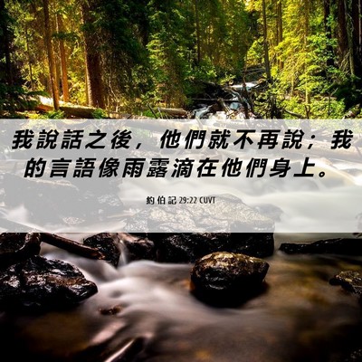 Picture 06 - 約 伯 記 29:22 CUVT - 我 說 話 之 後 ， 他 們 就 不 再 說 - Bible Verse Picture