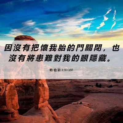 Picture 06 - 約 伯 記 3:10 CUVT - 因 沒 有 把 懷 我 胎 的 門 關 閉 ， - Bible Verse Picture