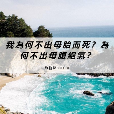 Picture 06 - 約 伯 記 3:11 CUVT - 我 為 何 不 出 母 胎 而 死 ？ 為 何 - Bible Verse Picture