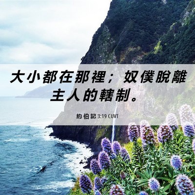 Picture 06 - 約 伯 記 3:19 CUVT - 大 小 都 在 那 裡 ； 奴 僕 脫 離 主 - Bible Verse Picture