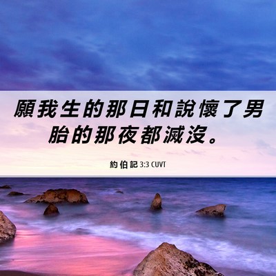 Picture 06 - 約 伯 記 3:3 CUVT - 願 我 生 的 那 日 和 說 懷 了 男 胎 - Bible Verse Picture