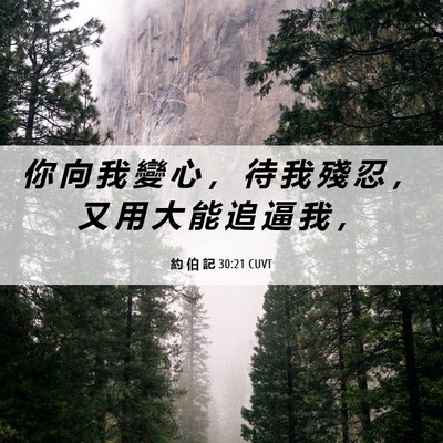 Picture 06 - 約 伯 記 30:21 CUVT - 你 向 我 變 心 ， 待 我 殘 忍 ， 又 - Bible Verse Picture