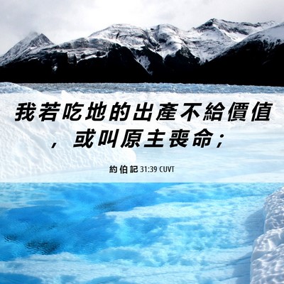Picture 06 - 約 伯 記 31:39 CUVT - 我 若 吃 地 的 出 產 不 給 價 值 ， - Bible Verse Picture