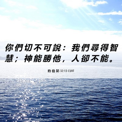 Picture 06 - 約 伯 記 32:13 CUVT - 你 們 切 不 可 說 ： 我 們 尋 得 智 - Bible Verse Picture