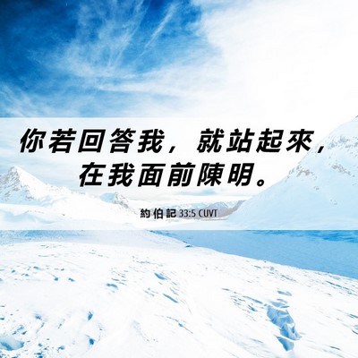 Picture 06 - 約 伯 記 33:5 CUVT - 你 若 回 答 我 ， 就 站 起 來 ， 在 - Bible Verse Picture